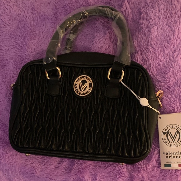 Valentino Orlandi Black Textured Satchel - Picture 2 of 4